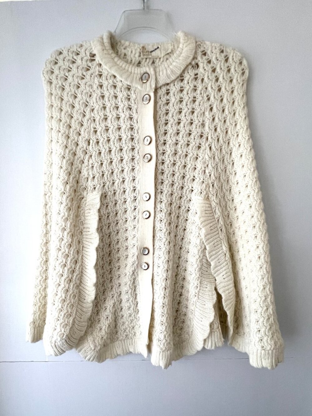 Vintage Poncho, It's Pure Gould By Sidney Gould, Sweater Style, One Size, Ivory
